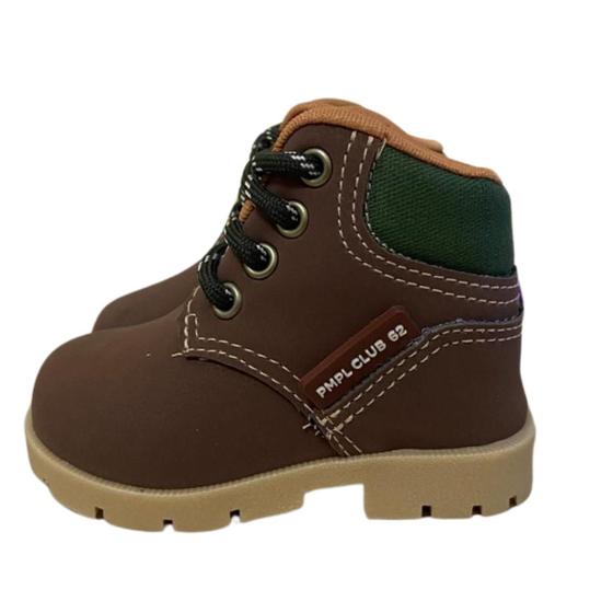 Imagem de Bota Cano Curto Bebê Menino Com Cadarço Inverno Pimpolho