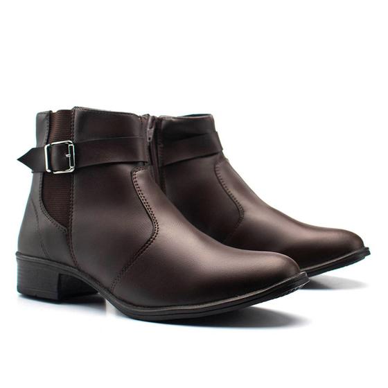 Imagem de Bota Cano Curto Feminino Calce Fácil Elástico e Zíper Lateral Moda Casual Conforto