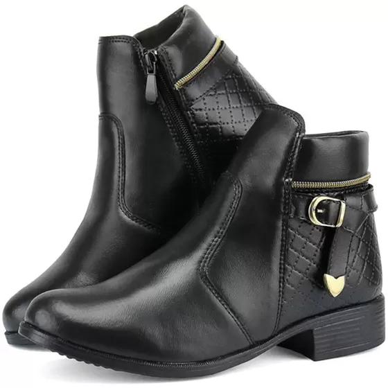 Imagem de Bota Cano Curto Feminino Com Zipper