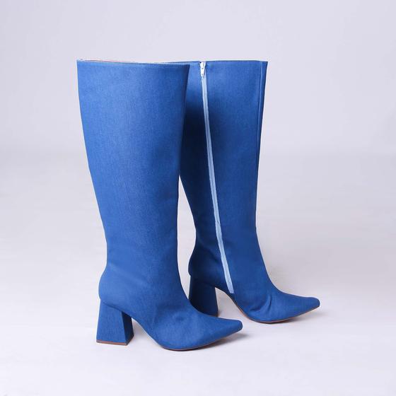 Imagem de Bota Cano Longo Azul Jeans