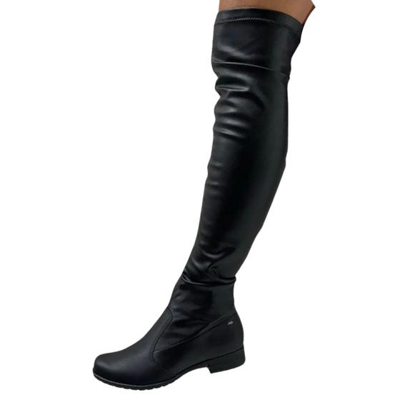 Bota Meia Bota Preta Ate A Coxa Bota Over The Knee Salto Grosso