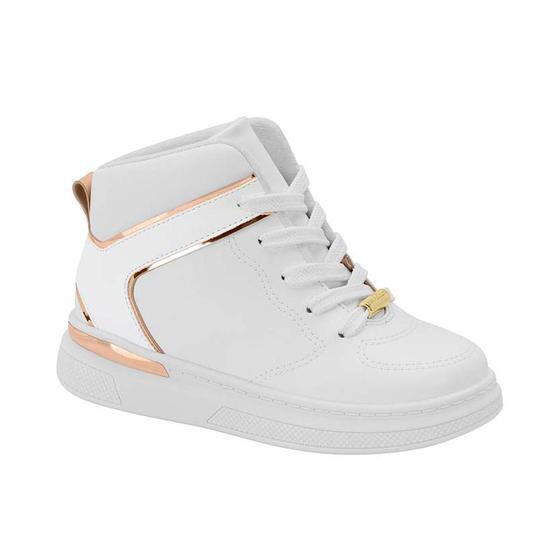 Imagem de Bota Casual Branco e Dourado Kids Detalhe Metalizado   Molekinha