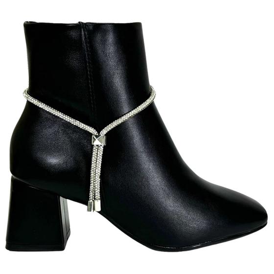 Imagem de Bota Casual Cano Curto Salto Bloco Feminino Vizzano 3098102Preto