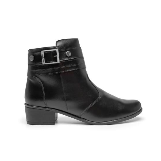 Bota Casual Feminino Cano Curto Com Zíper na Lateral Preto - Bertelli Imagem de Bota Casual Feminino Cano Curto Com Zíper na Lateral Preto