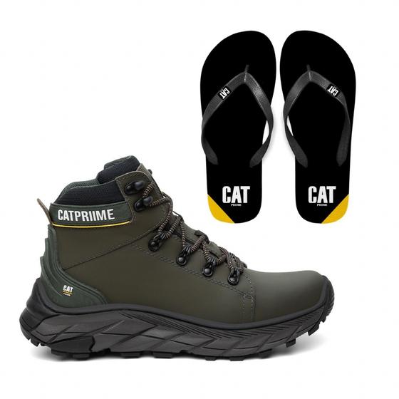 Imagem de Bota Catpriime Coturno Masculina em Couro com c.a 47751 + Chinelo Basic
