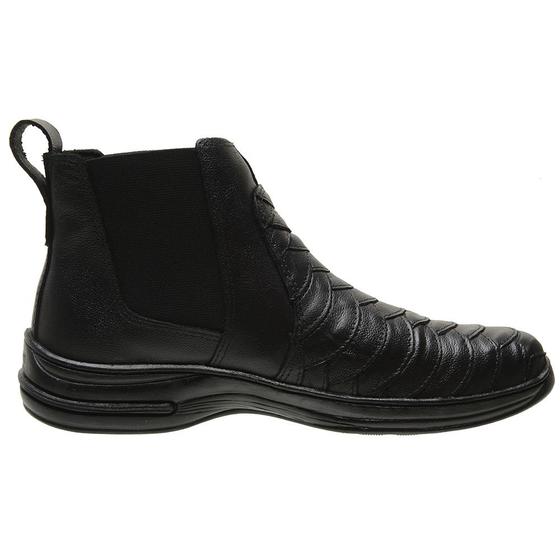 Imagem de Bota Chelsea Botina Masculina Couro Casual Elástico Conforto Resistente Dia a Dia