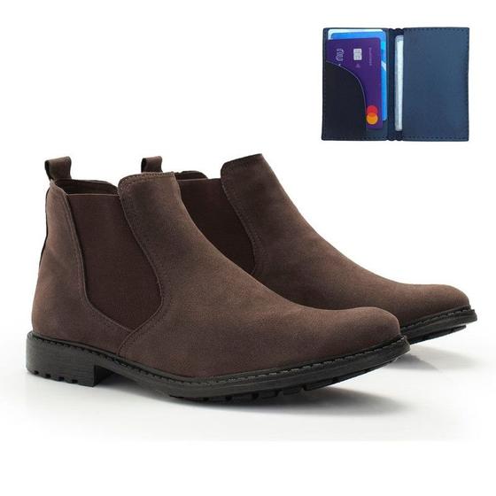 Imagem de Bota Chelsea Masculina Conforto Resistente Com Carteira