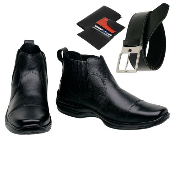 Imagem de Bota Chelsea Masculina Conforto Resistente Com Cinto e Carteira