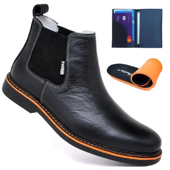 Imagem de Bota Chelsea Masculina Conforto Resistente Em Couro Com Palmilha Gel e Carteira 025