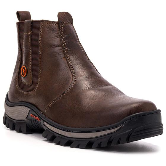 Imagem de Bota Chelsea Masculina de Couro Botina Masculina Solado tratorado Botina Chelsea Masculina Trabalho