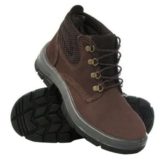 Imagem de Bota com bico pvc e cadarço Nobuck marrom 40 TP092 CARTOM