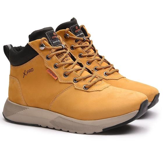 Imagem de Bota Coturno Adventure Esporte Couro Conforto Masculino Cano Curto Cadarço Sola Antiderrapante