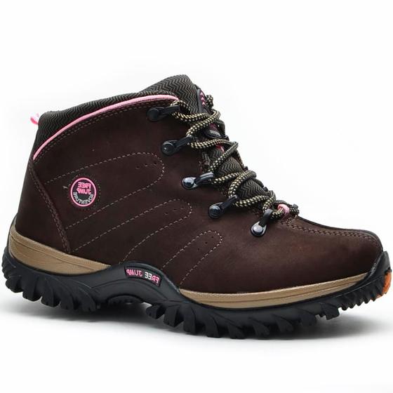 Imagem de Bota Coturno Adventure Feminina Couro Cadarço Conforto