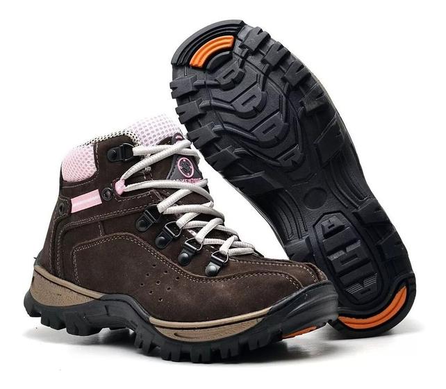 Imagem de Bota Coturno Adventure Feminino Café De Couro Legitimo JNA SHOES