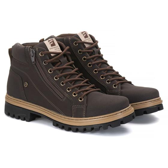 Bota Coturno Adventure Moda Casual Masculino Sola Tratorada Leve Cadarço Ziper Estilo Conforto Menor preço em Bota Coturno Adventure Moda Casual Masculino Sola Tratorada Leve Cadarço Ziper Estilo Conforto