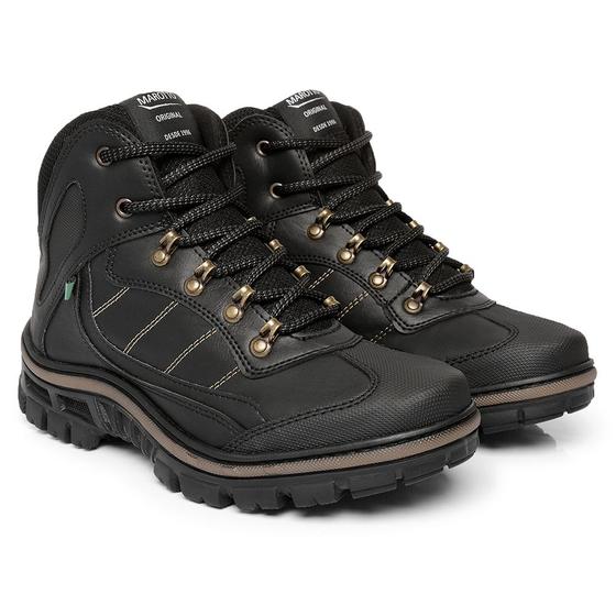 Imagem de Bota Coturno Adventure Robusto Cano Médio Moda Casual Trilha Motoqueiro Sola Tratorada com Cadarço