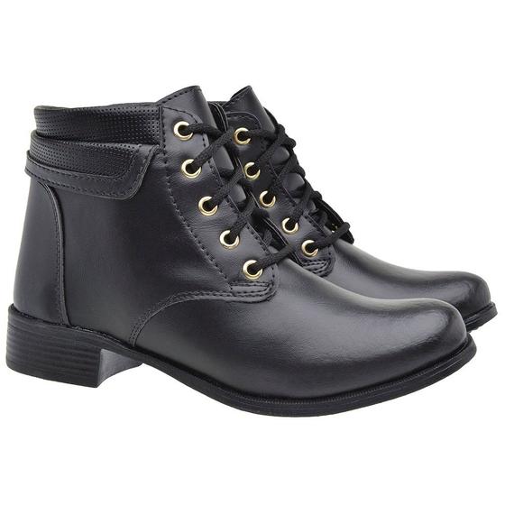 Imagem de Bota Coturno Amanda Block com Cadarço Detalhe em Perfuros e Passadores em Metal