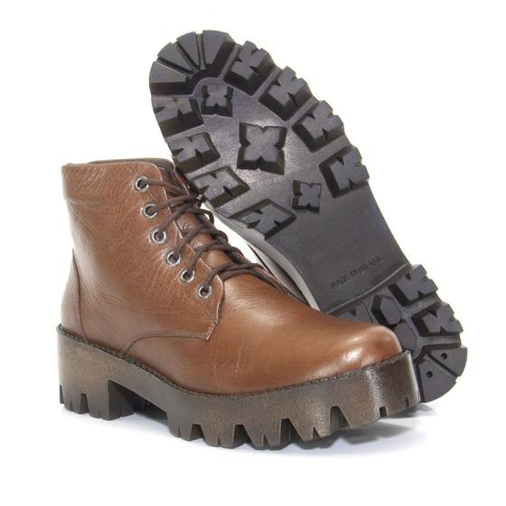 Imagem de Bota Coturno Amanda Block com Cadarço Sola Alta Tratorada Leve e Confortavel