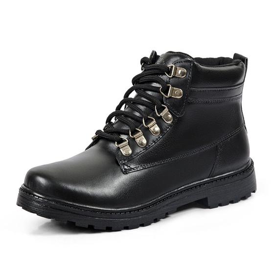 Imagem de Bota Coturno Aventura Casual Couro Masculino Cano Curto Solado Tratorado Robusto Confortável Urbano