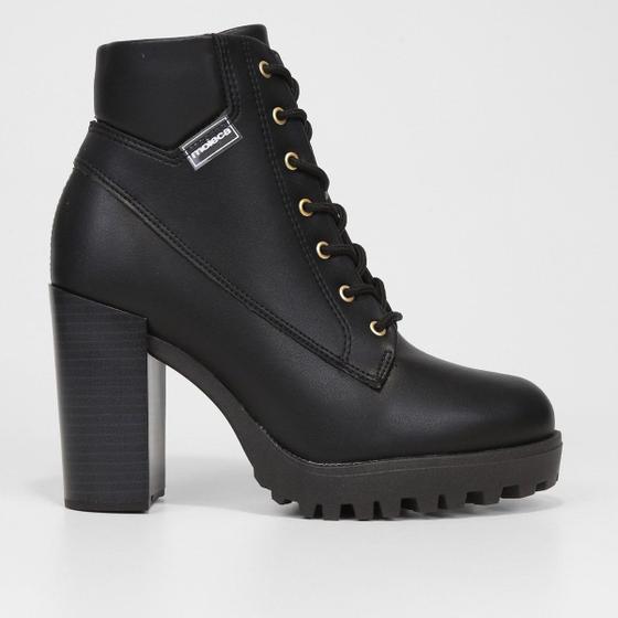 Bota Coturno Cano Curto Moleca Salto Bloco Tratorada Feminina Menor preço em Bota Coturno Cano Curto Moleca Salto Bloco Tratorada Feminina