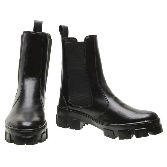Imagem de Bota Coturno Cano Curto Tratorada Pires Shoes com Elástico Lateral e Sola Alta