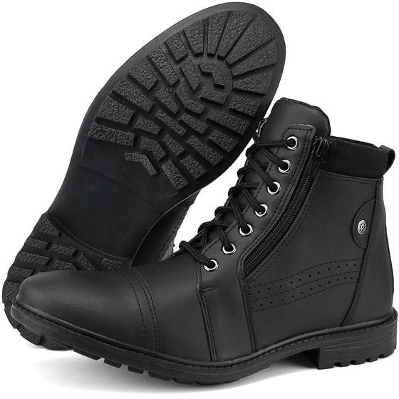 Imagem de Bota Coturno Cano Médio Preto