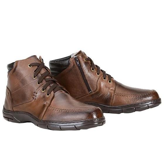 Imagem de Bota Coturno Capelli Masculina Couro Com Zíper e Cadarço 