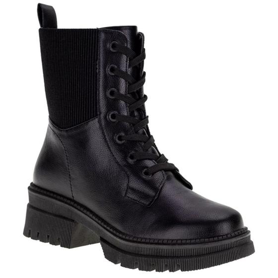 Imagem de Bota Coturno Casual Feminino Com Ajuste Elástico Cano Médio Salto Baixo Mooncity 72262