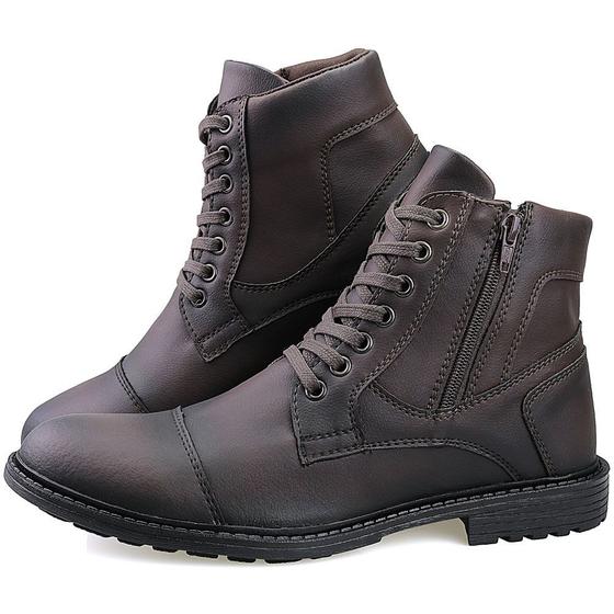 Imagem de Bota Coturno Casual Ziper Masculino Marrom Dhl