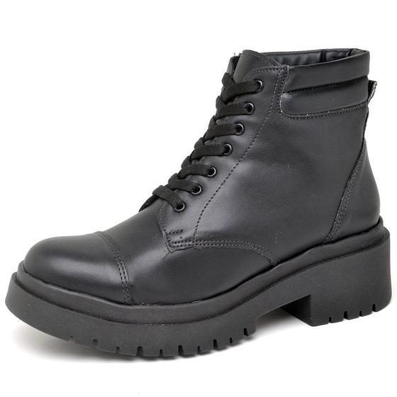 Imagem de Bota Coturno Ellas Online Cano Curto Napa Preto