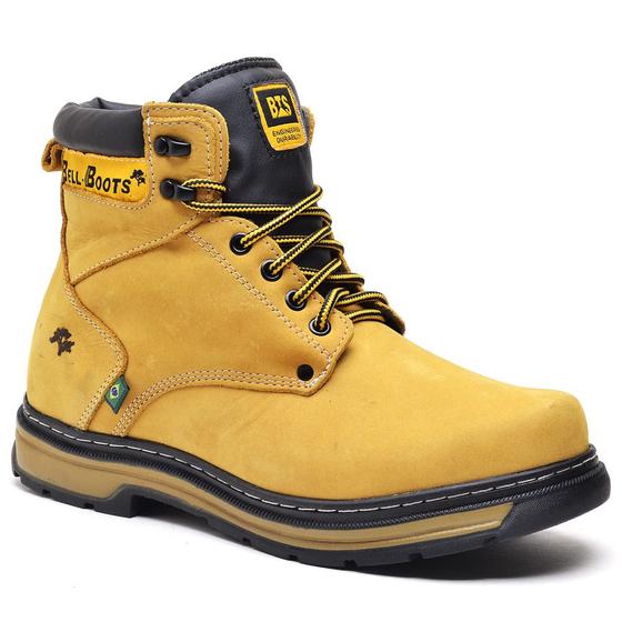 Imagem de Bota Coturno em Couro Casual Bell Boots com Costura Manual Cadarço e Sola Leve