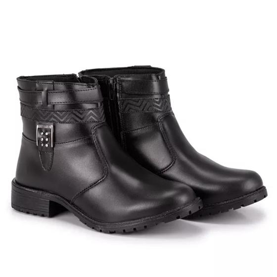 Imagem de Bota Coturno Feminina Cano Curto Social Casual com ziper ref 202