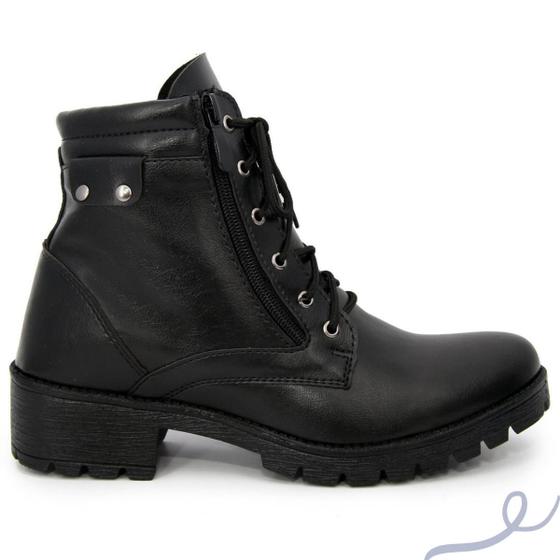 Imagem de Bota Coturno Feminina Com Zíper Lateral Confortável