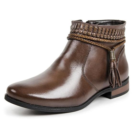 Imagem de Bota Coturno Feminina Kader Woman Casual Cano Curto Couro