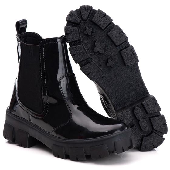 bota coturno feminina tratorada verniz moda blogueira Menor preço em bota coturno feminina tratorada verniz moda blogueira