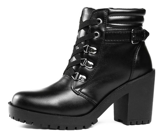 Imagem de Bota Coturno Feminino Plataforma Tratorada Cano Médio Lançamento 001 Ref 513