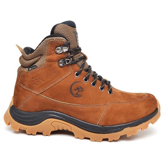 Imagem de Bota Coturno Hiker Masculina Couro Cano Médio Resistente