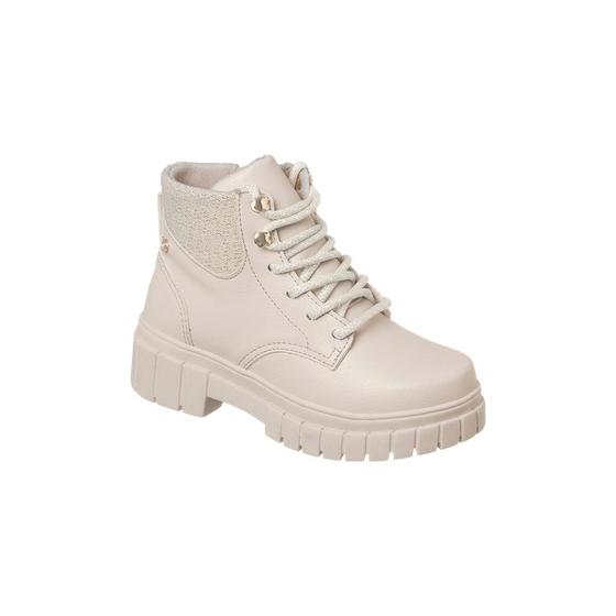 Imagem de Bota Coturno Infantil Feminina Ortopé Glam Boot Tratorado Nude