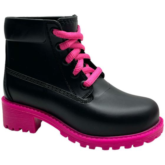 Imagem de Bota Coturno Infantil Feminino Tratorada Silicone Charmosa