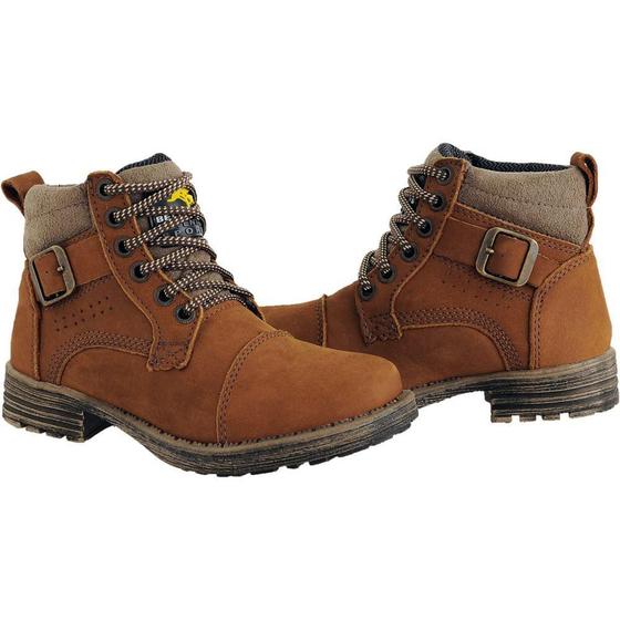 Bota Coturno Infantil Menino Couro Macia Casual Conforto Bell