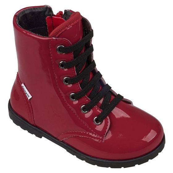 Bota Coturno Infantil Pampili Rubi Vermelho Verniz 141.060 Menor preço em Bota Coturno Infantil Pampili Rubi Vermelho Verniz 141.060