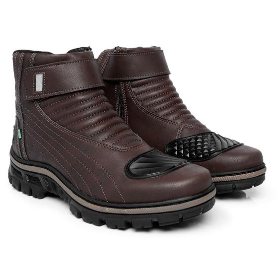 Bota Coturno Masculina Adventure Motociclista Pedaleira Ziper Sola Tratorada Leve Estilo e Conforto Menor preço em Bota Coturno Masculina Adventure Motociclista Pedaleira Ziper Sola Tratorada Leve Estilo e Conforto
