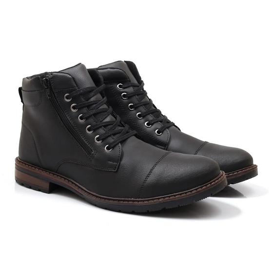 Imagem de Bota Coturno Masculina Casual Zíper Conforto Leve 