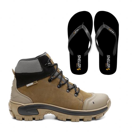 Imagem de Bota Coturno Masculina + Chinelo Shelga Boots