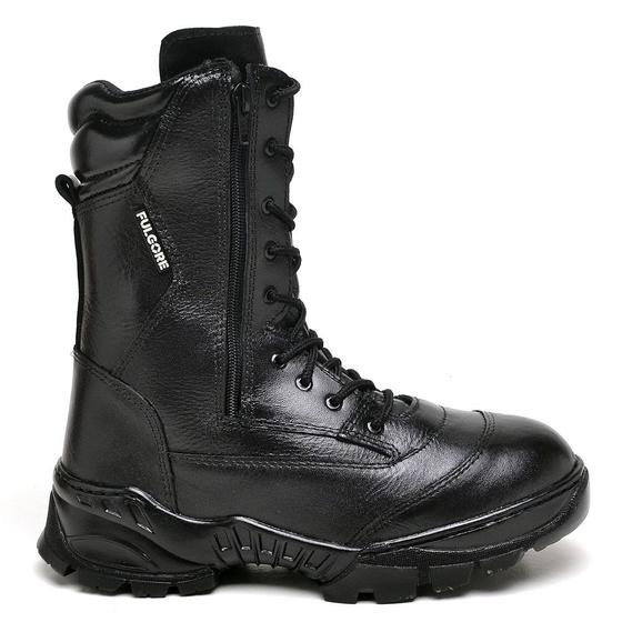 Imagem de Bota Coturno Masculina Militar Cano Médio Básico Casual Tática Motociclista Com 2 Zíper