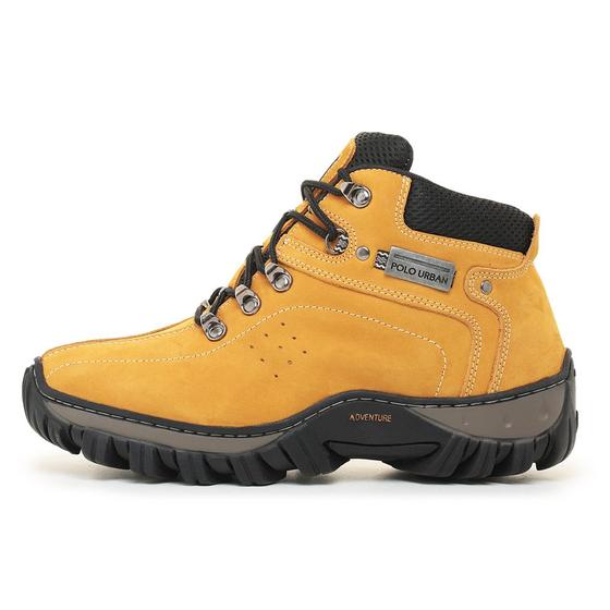 Imagem de Bota Coturno Masculino Adventure Americano em Couro Amarelo Polo Urban