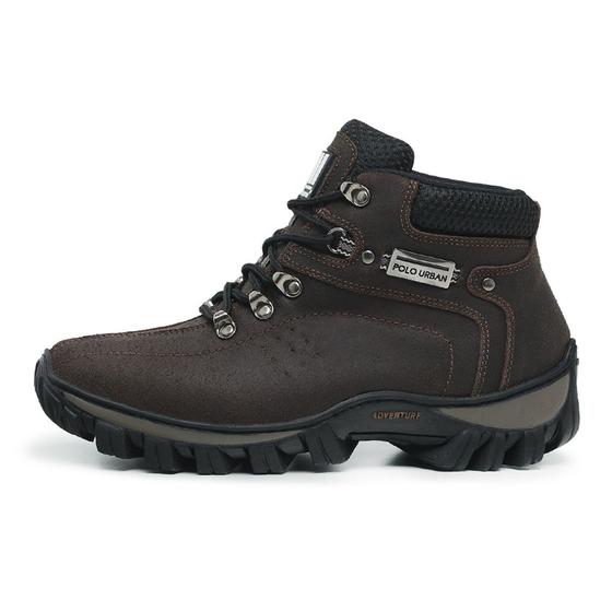 Imagem de Bota Coturno Masculino Adventure Americano em Couro Marrom Polo Urban