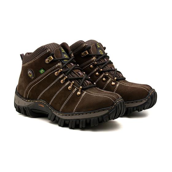 Imagem de Bota Coturno Masculino Adventure Couro Confortavel Qualidade Mid