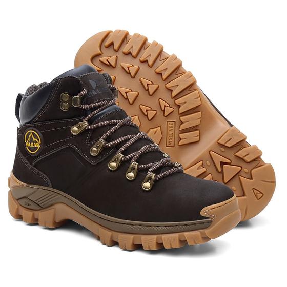 Imagem de Bota Coturno Masculino Adventure em Couro Via Livre Café