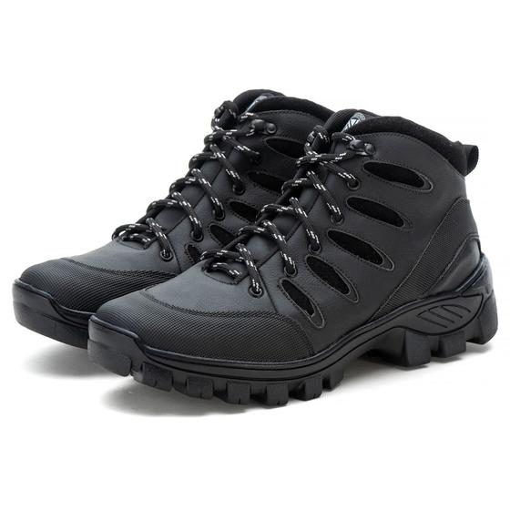 Imagem de Bota Coturno Masculino Adventure Motoqueiro Cano Curto Sola Borracha Robusta Estilo Conforto